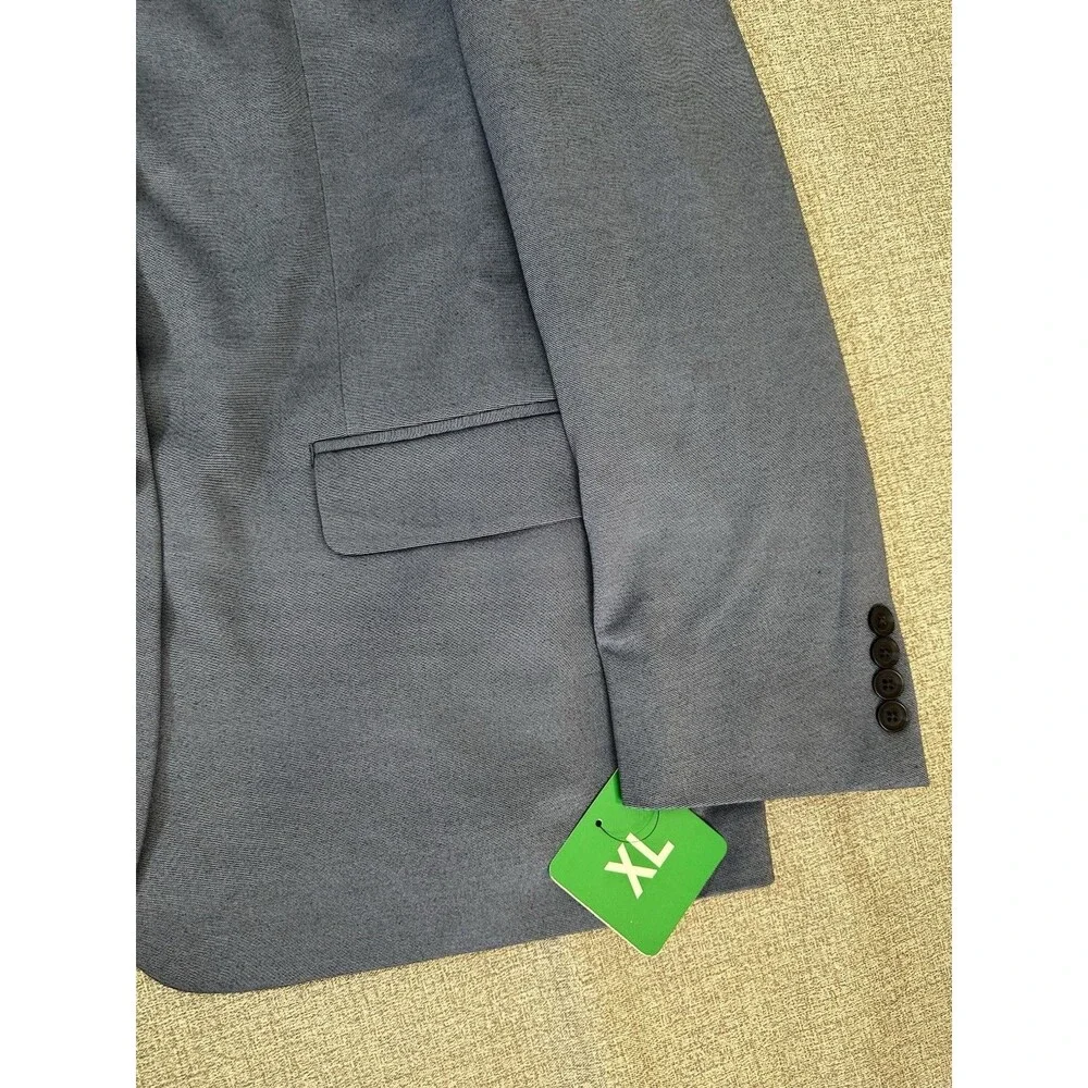 Kenneth Cole Men's New York Knit Blazer Classic Fit Jacket, Blue(Light), Size XL